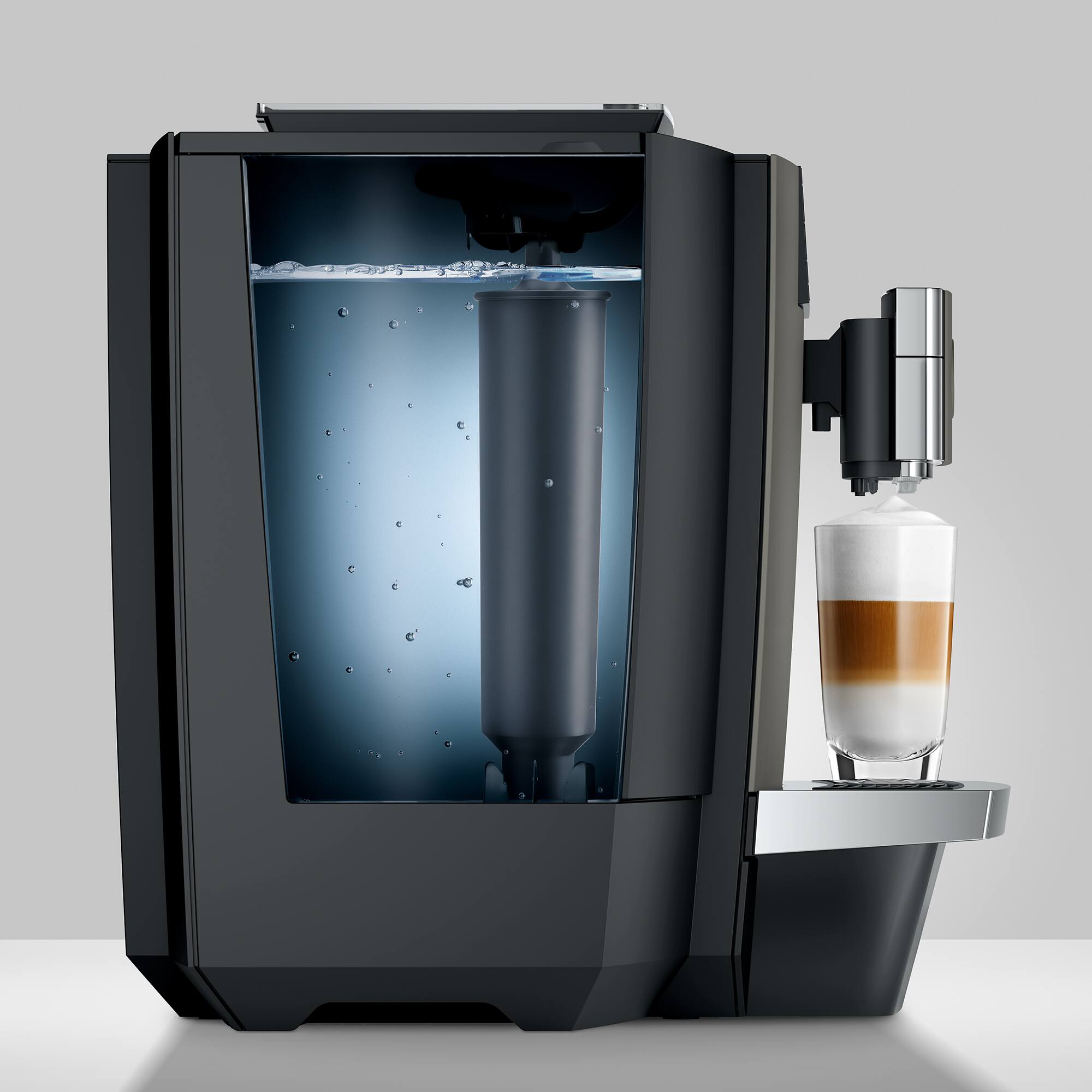 Left. JURA - X10 Automatic Coffee Machine - Dark Inox.