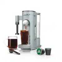 Ninja - Pods & Grounds Specialty Single-Serve Iced Coffee Maker, K-Cup Pod Compatible with Foldaway Milk Frother - Glacier Blue - Front_Zoom