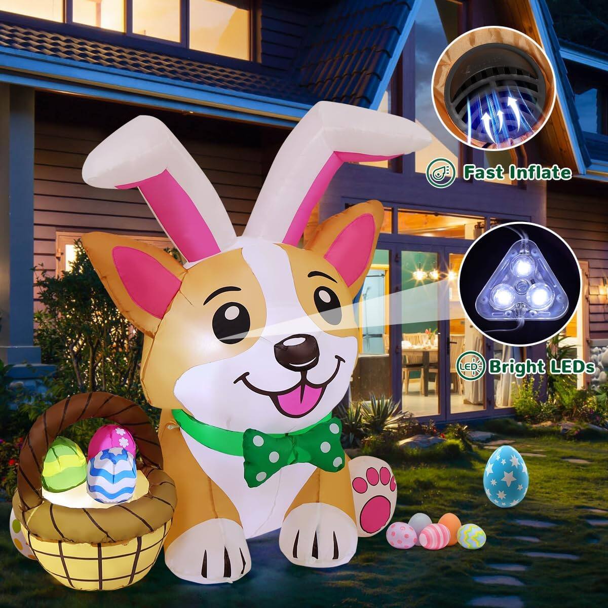 Fast Inflate  
Bright LEDs