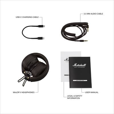 Marshall Major V Wireless On Ear Bluetooth Headphones with Marshall Major V Wireless On Ear Bluetooth Headphones with