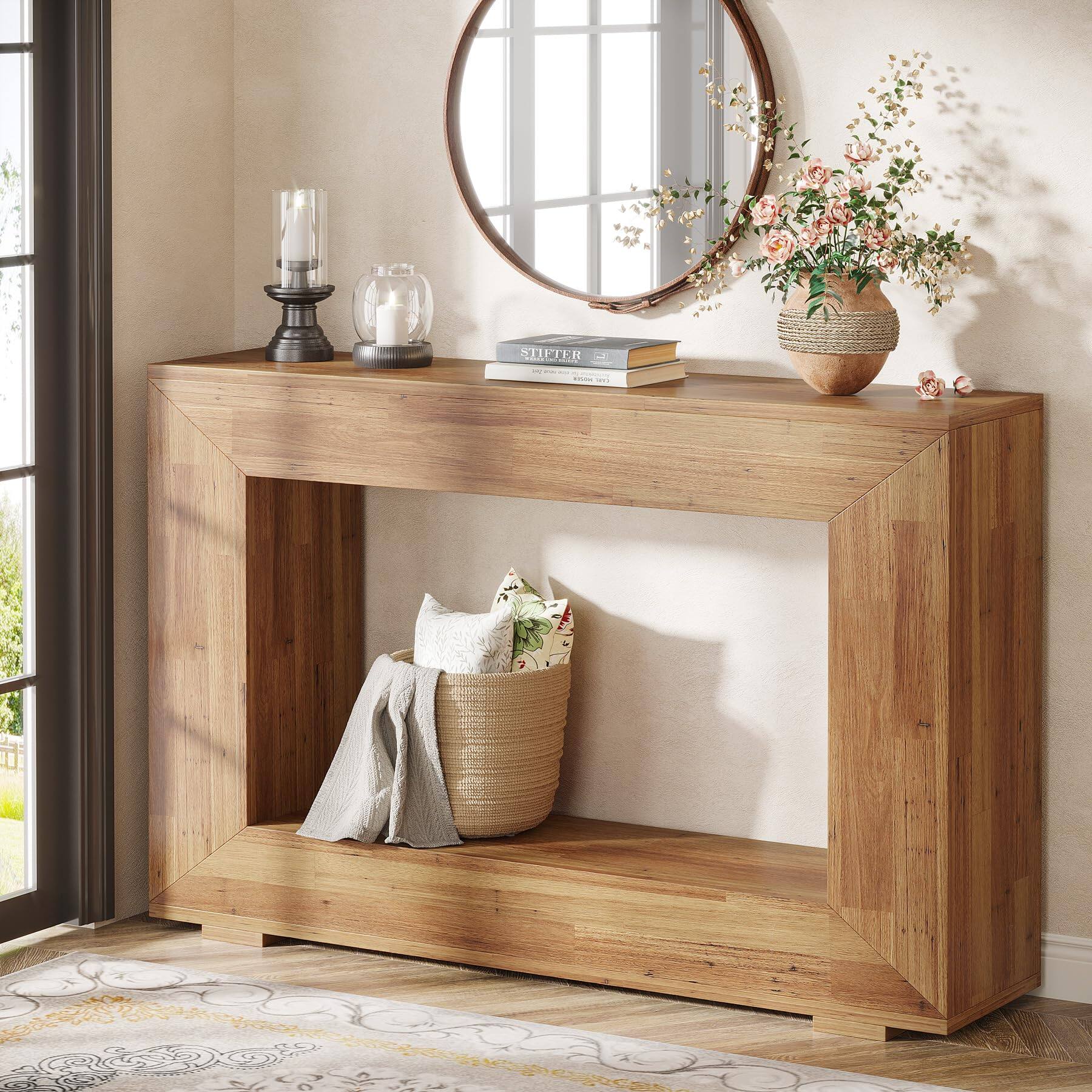 Tribesigns Farmhouse Console Table, 47 Inches Entryway Console Table ...