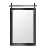 LOVMOR - Rectangle Framed Wall Bathroom Vanity Mirror Accent Mirror - 24" x 36" - Black - Front_Zoom