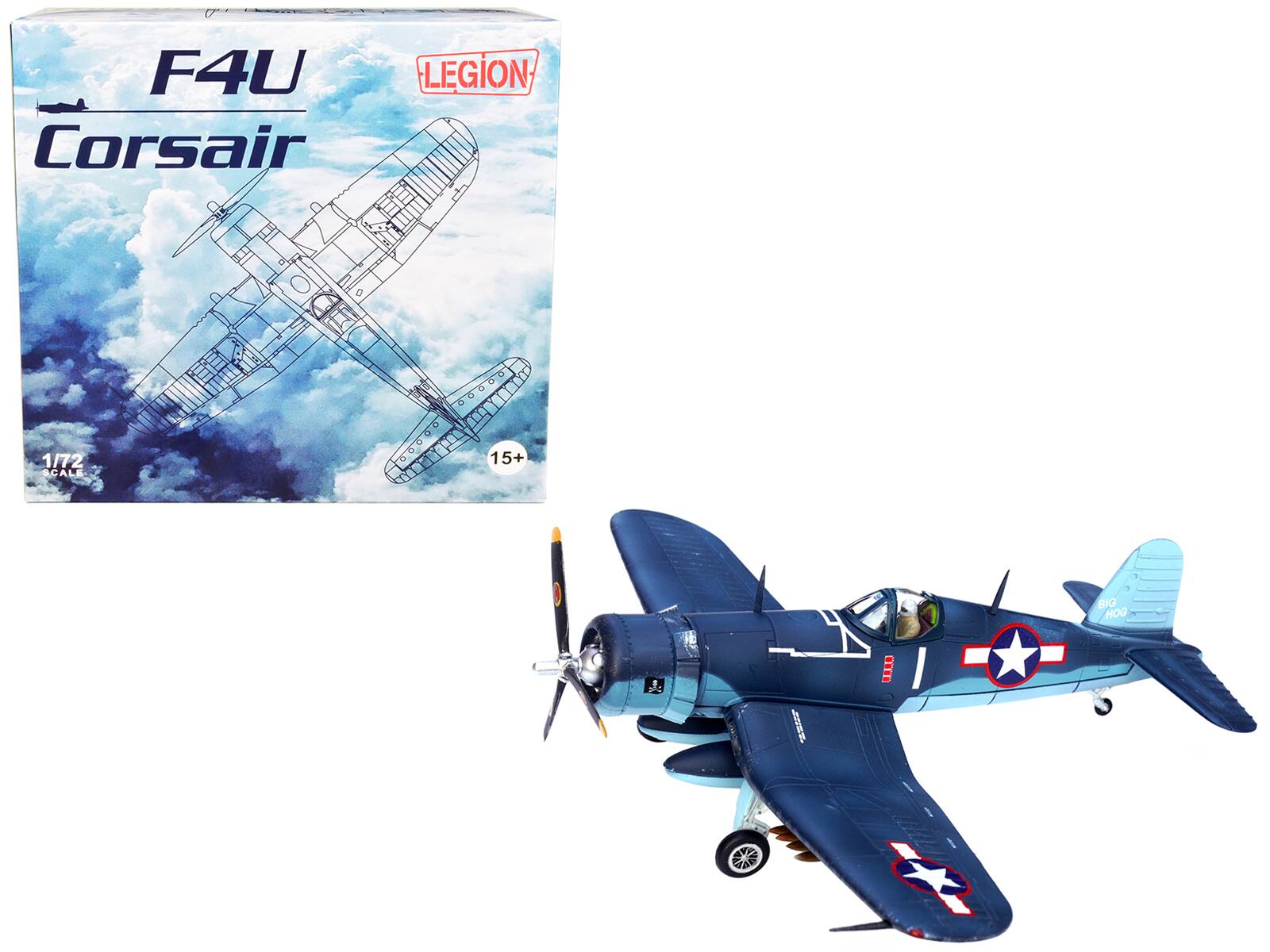 "Vought F4U-1A Corsair Fighter Plane ""Big Hog"" VF-17 ""Jolly Rogers"" US Navy (1943) 1/72 Diecast Airplane Model by Legion" price history on PriceWatchPro