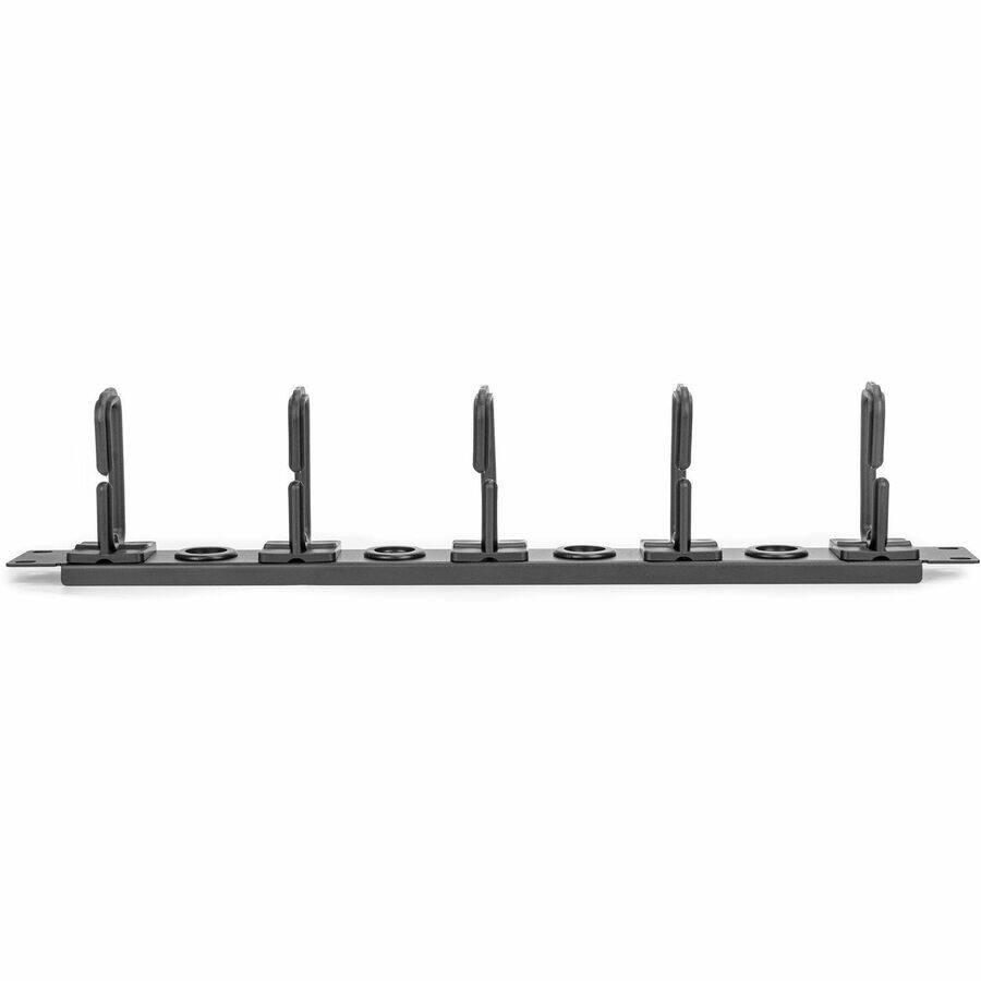 Alt View 5. Rocstor - 1U HORIZONTAL 19 CABLE MANAGEMENT ORGANIZER - D RING HOOK NETWORK & SERVER RACK - Black.