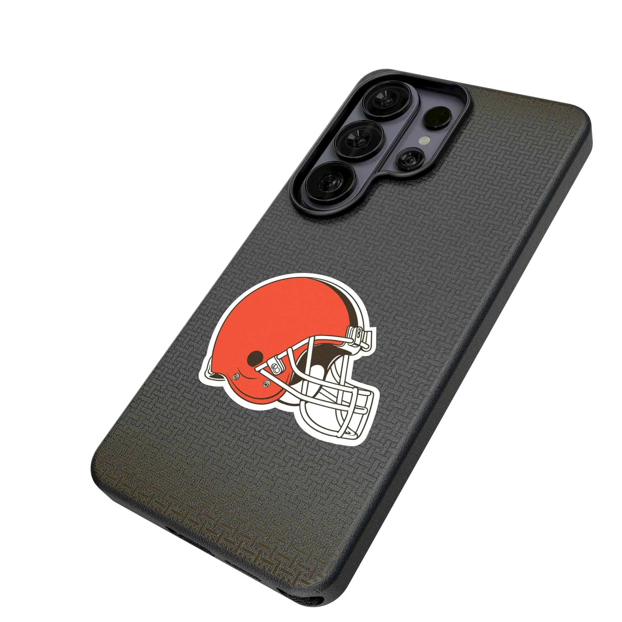 Alt View 1. Keyscaper - Cleveland Browns Linen Galaxy Magnetic Bump Case - S25 Ultra - Black.
