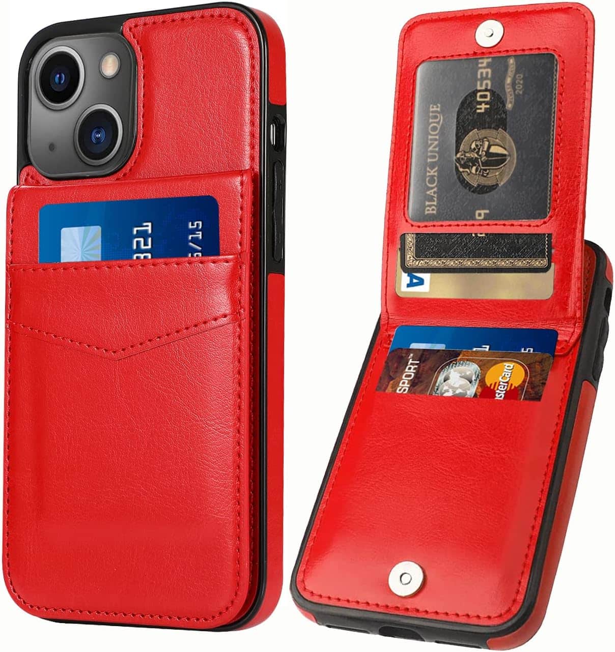 Entronix Slim Leather Wallet Case for iPhone 13 Mini with Card