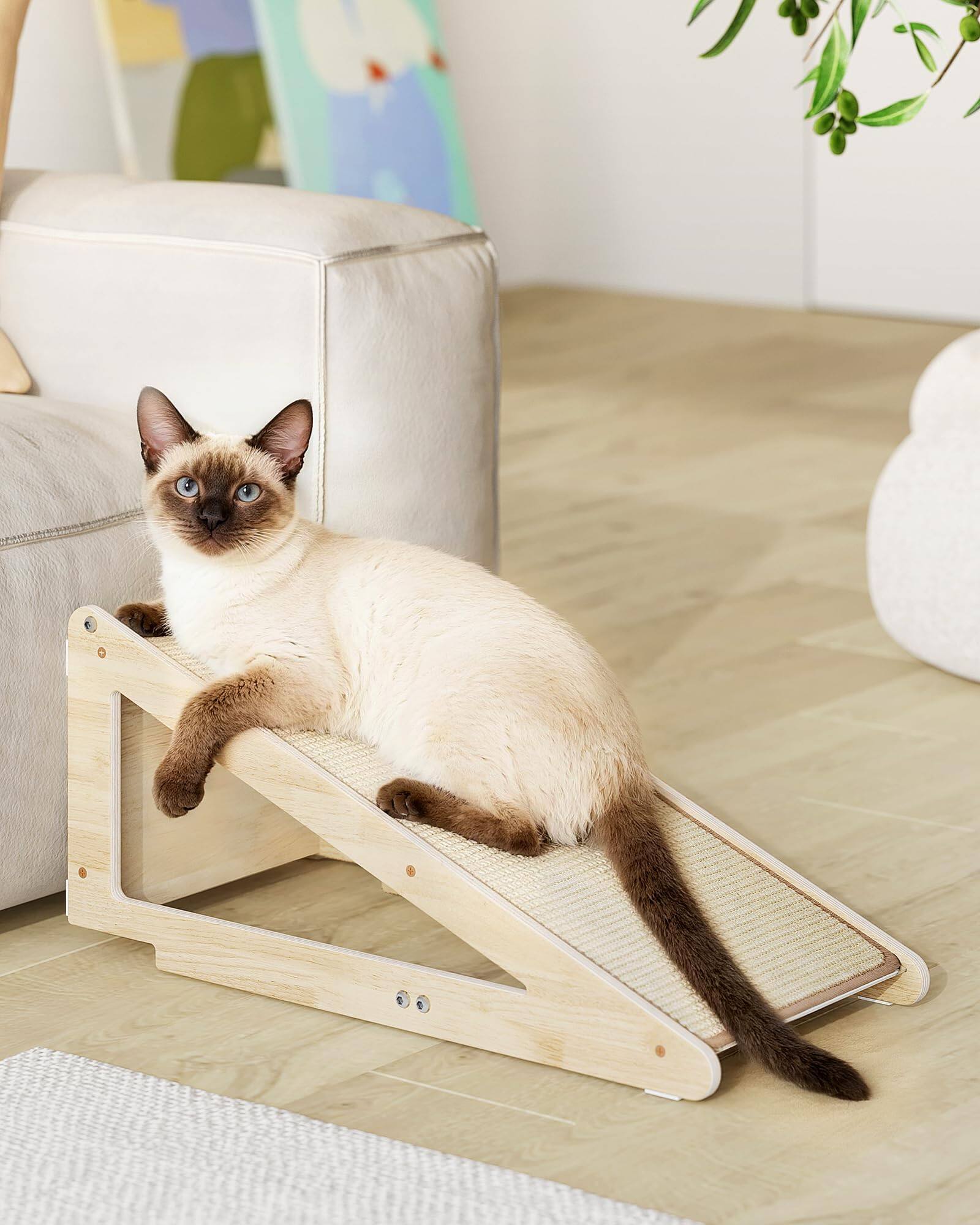 Alt View 2. Hirose Alice - 26 4 Sisal Cat Scratcher Ramp For Indoor Cats Vertical Wooden Furniture - Default.