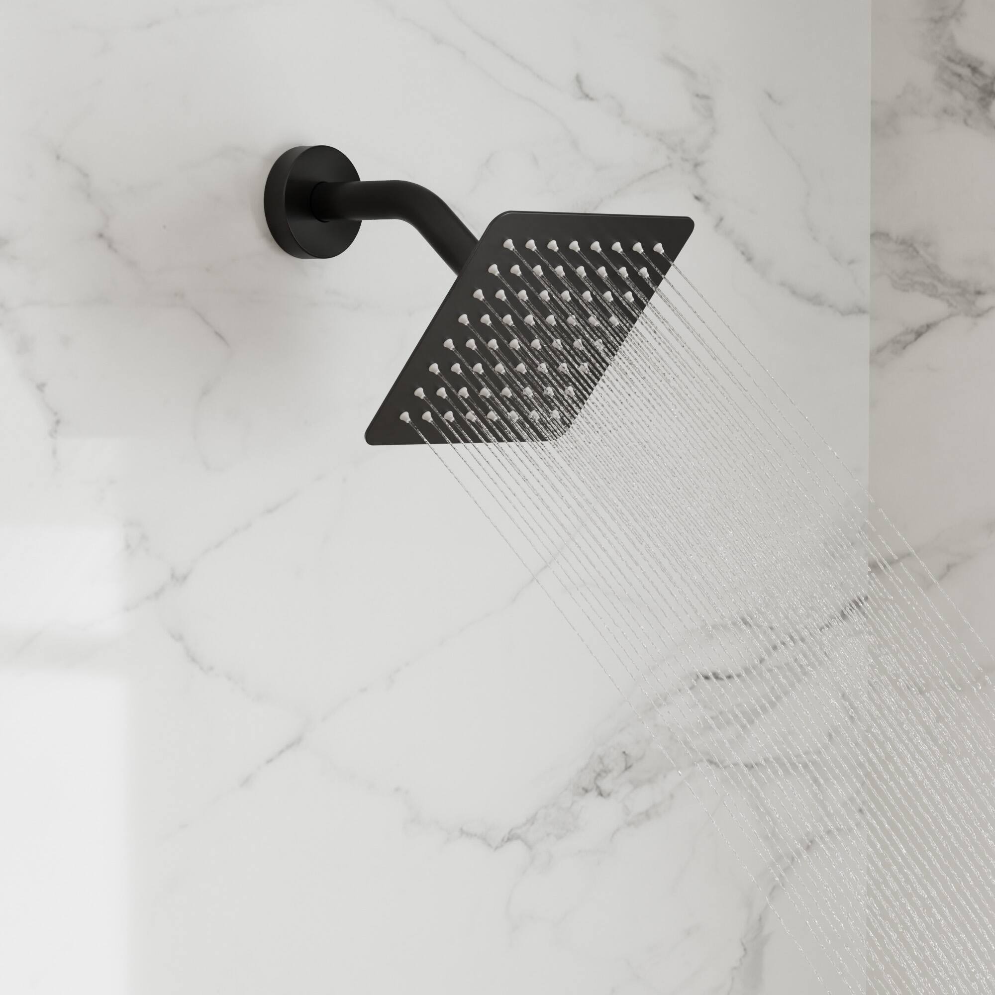 Alt View 7. GRANDJOY - 10" Rain Shower System with Handheld Shower Head and Single Handle Mixer Valve - Matte Black.