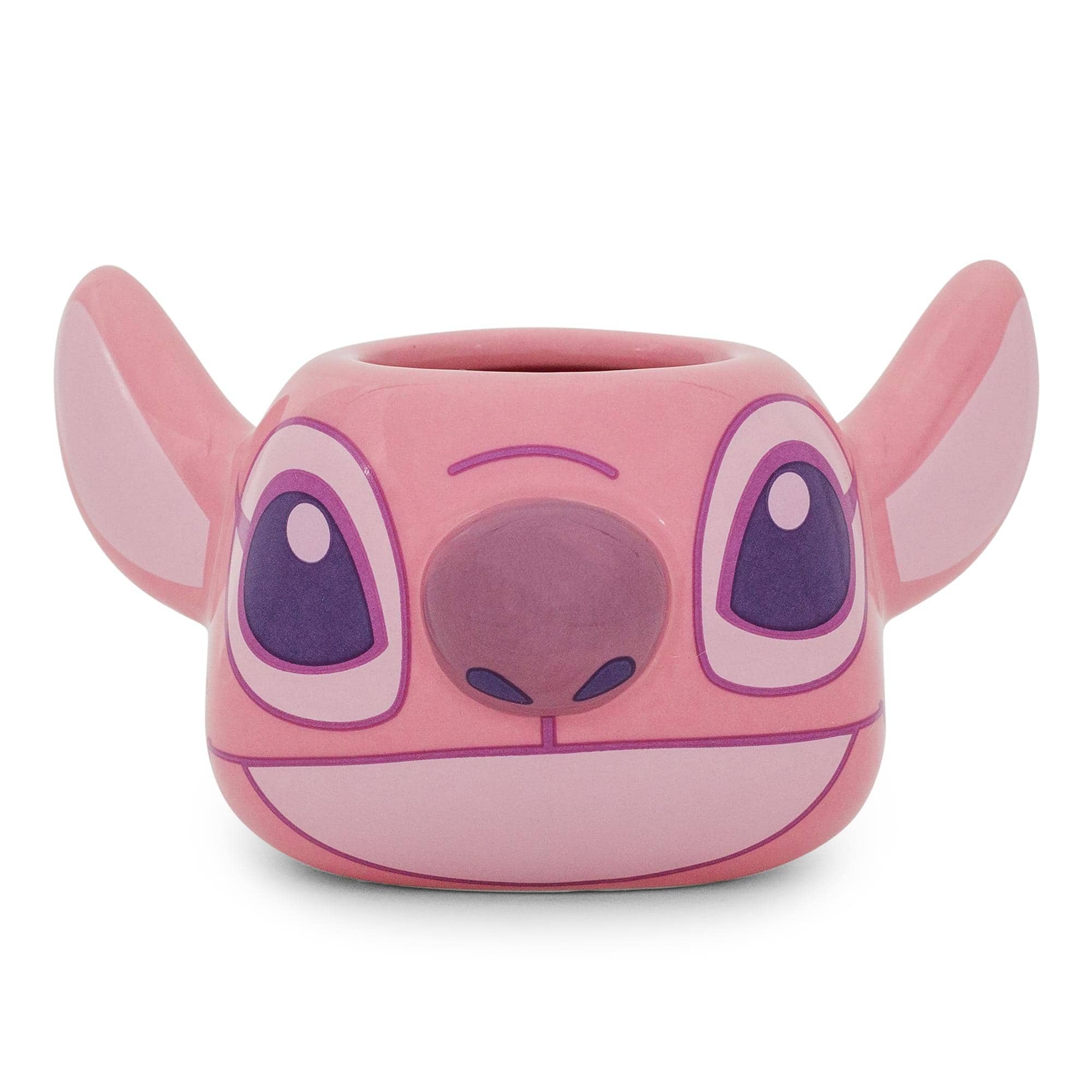 Silver Buffalo - Disney Lilo & Stitch Angel Sculpted Ceramic Mini Mug | Holds 3 Ounces - Pink