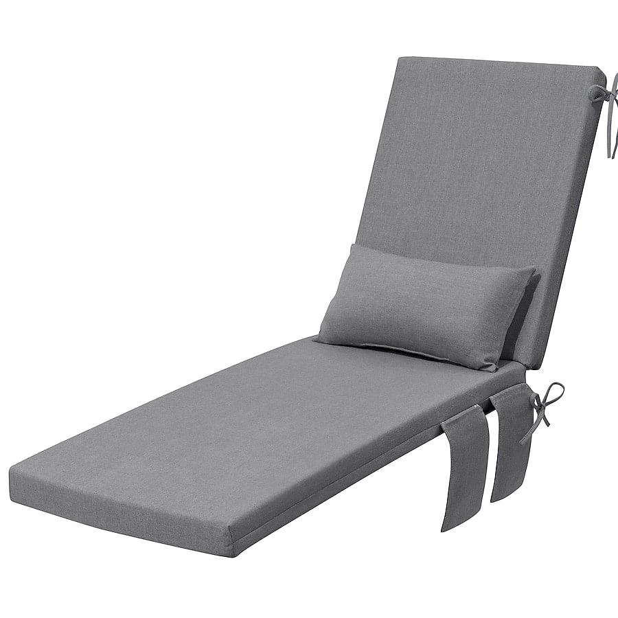 Crestlive Products - 1pc 72in Outdoor Water Resistant Chaise Lounge Chair Cushion with Ties Gray Patio lounge cushion - Light Gray price history on PriceWatchPro