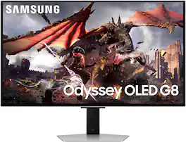 Samsung - Refurbished Excellent - 32-Inch Odyssey OLED G8 (G80SD) Series 4K UHD Smart Gaming Monitor, 240Hz 0.03ms, Glare-Free Display - Silver