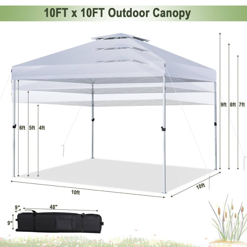 10FT x 10FT Outdoor Canopy

9ft 8ft 7ft 6ft 5ft 4ft

10ft 10ft

9" 48" 9"