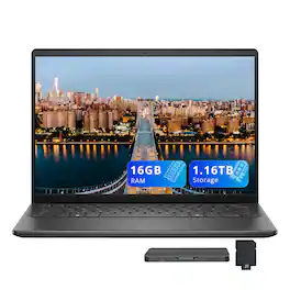 Dell - Inspiron 14" FHD+ Laptop,Intel i5-1334U,16GB RAM,1TB SSD+160GB Dock Station,Intel UHD Graphics,Win 11 - Black
