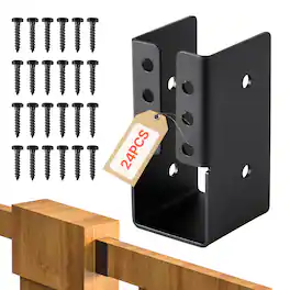 VEVOR - Concealed Joist Hanger, 2x4 Inch Outdoor Concealed-Flange Joist Bracket with Screws, Steel Light Joist Hangers, 24 Pcs - Black