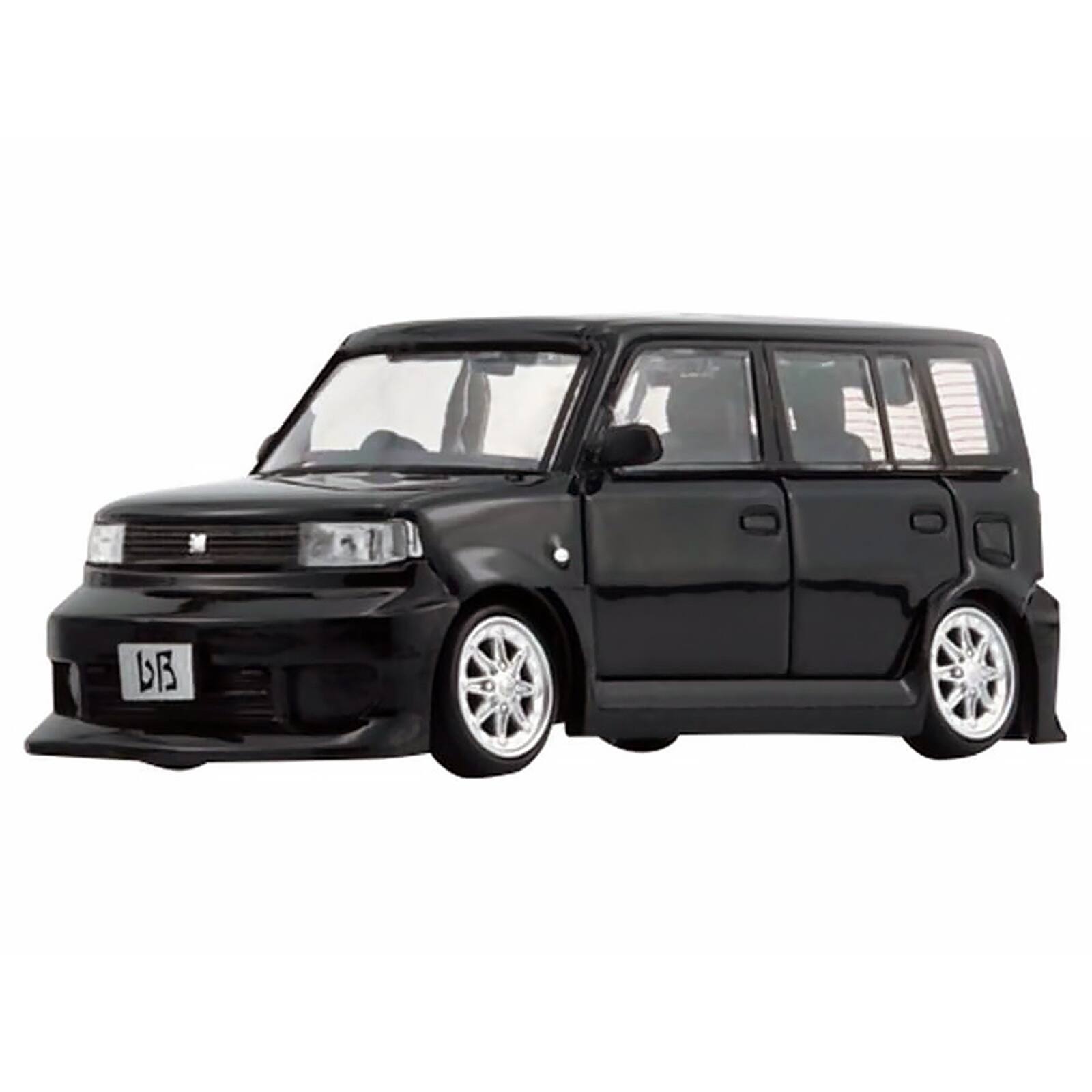 Alt View 3. BM Creations - Toyota bB 2000 Van Black with Extra Accessories 1/64 Diecast Model Car by BM Creations.