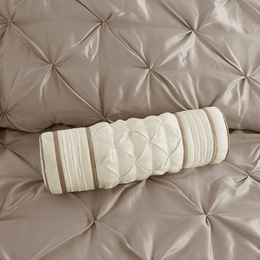 Alt View 2. Gracie Mills - Gracie Mills Shelby 7-Piece Padded Comforter Set - Taupe.