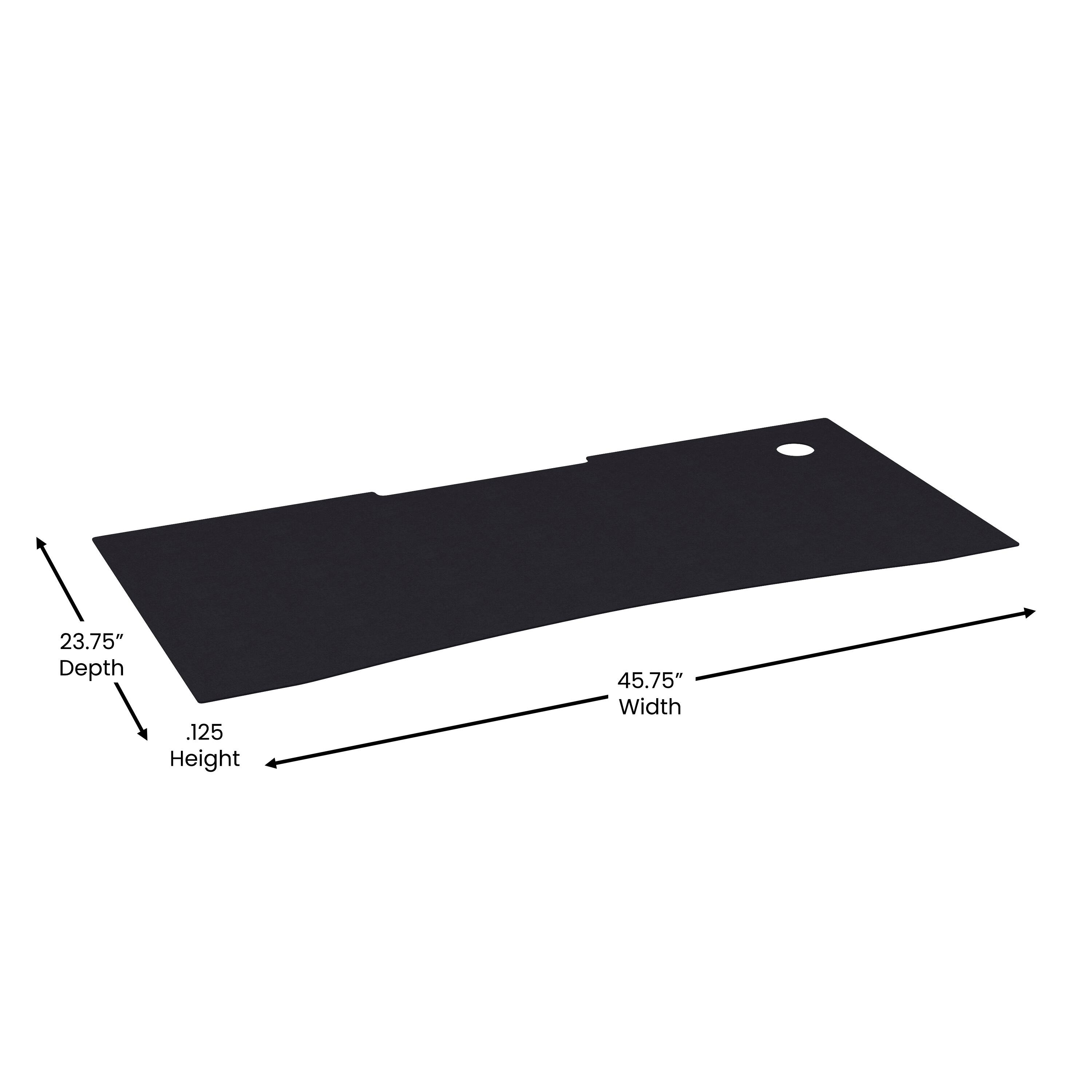 23.75" Depth  
.125" Height  
45.75" Width