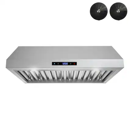 Front. Streamline - 30 in. Lozza Convertible Undermount 406 CFM Range Hood, Baffle Filters, Touchpad Control, LED Lights - Brushed Stainless Steel.