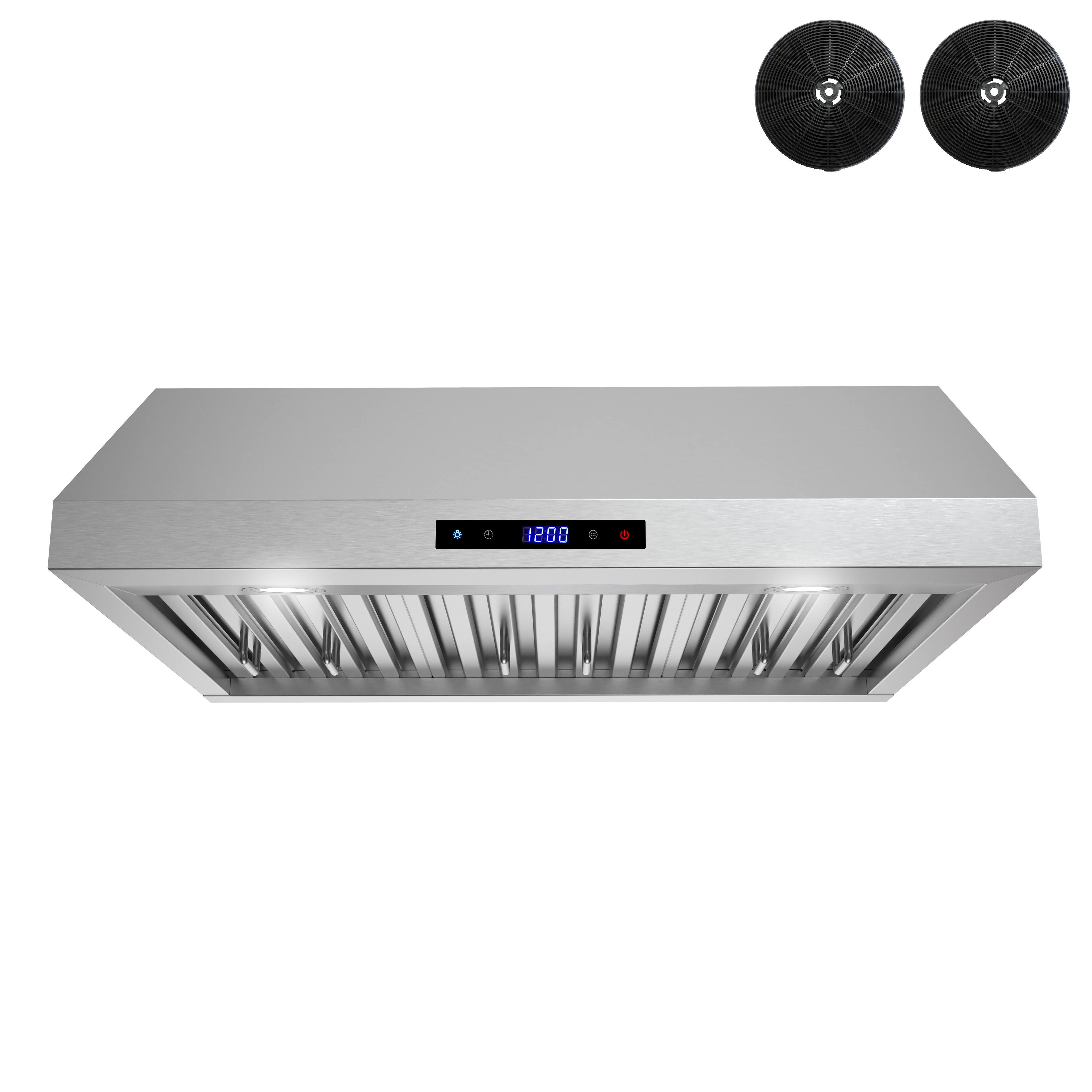 Front. Streamline - 30 in. Lozza Convertible Undermount 406 CFM Range Hood, Baffle Filters, Touchpad Control, LED Lights - Brushed Stainless Steel.
