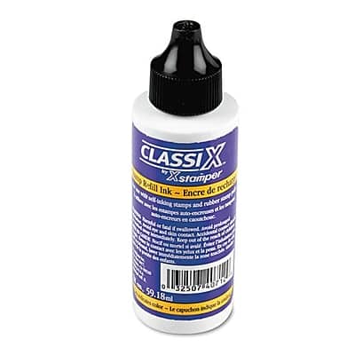 CLASSIX  
by Xstamper

Refill Ink - Encre de rechargement

For use with all Xstamper stamping pads and rubber stamps

59.18ml - 2.02 fl oz

Color: Black - Noir

32507 40712 59.18ml