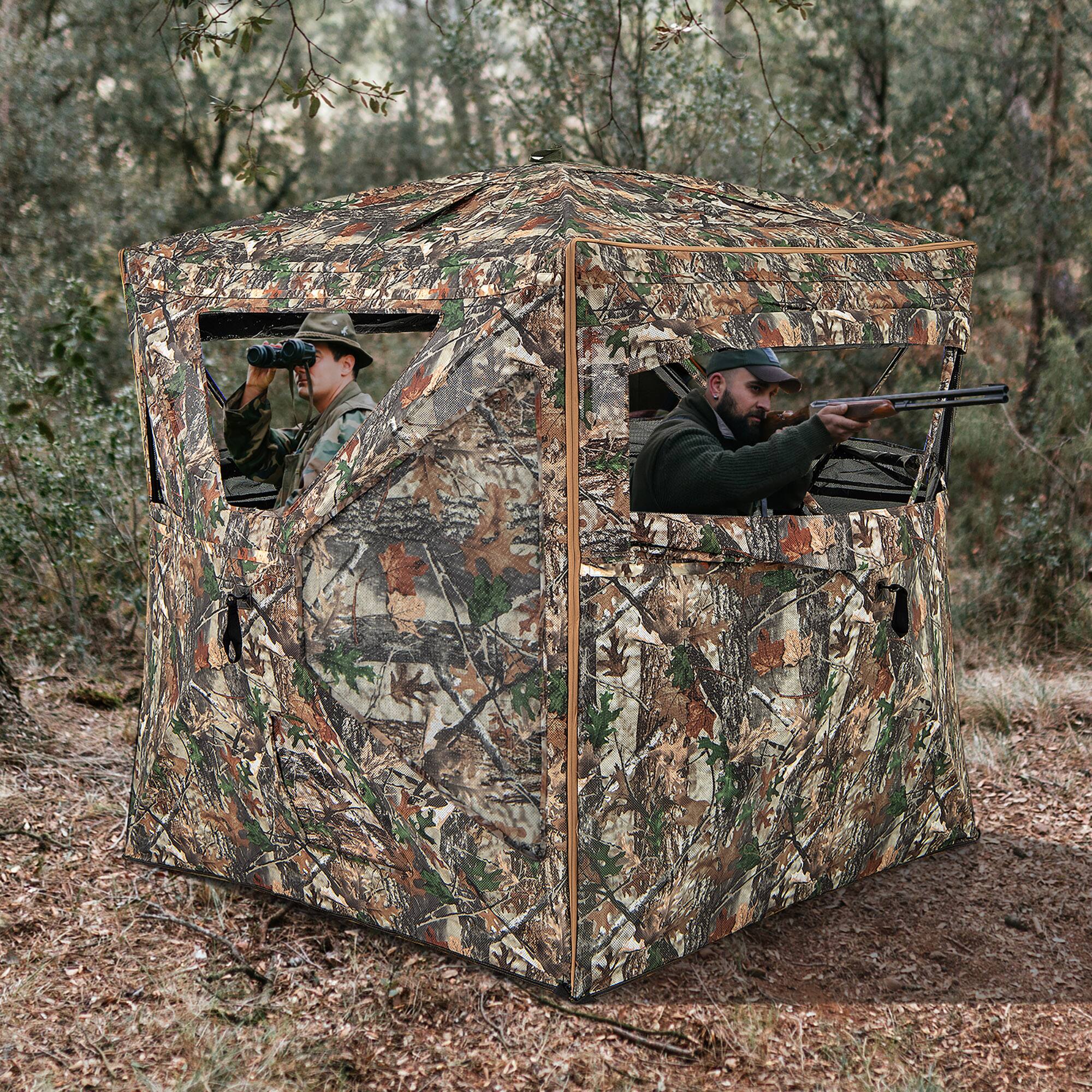 Alt View 3. Gymax - Gymax 3 in 1 Multifunctional Hunting Blind w/ Skylight Roof Cover Carrying Bag - Camouflage.