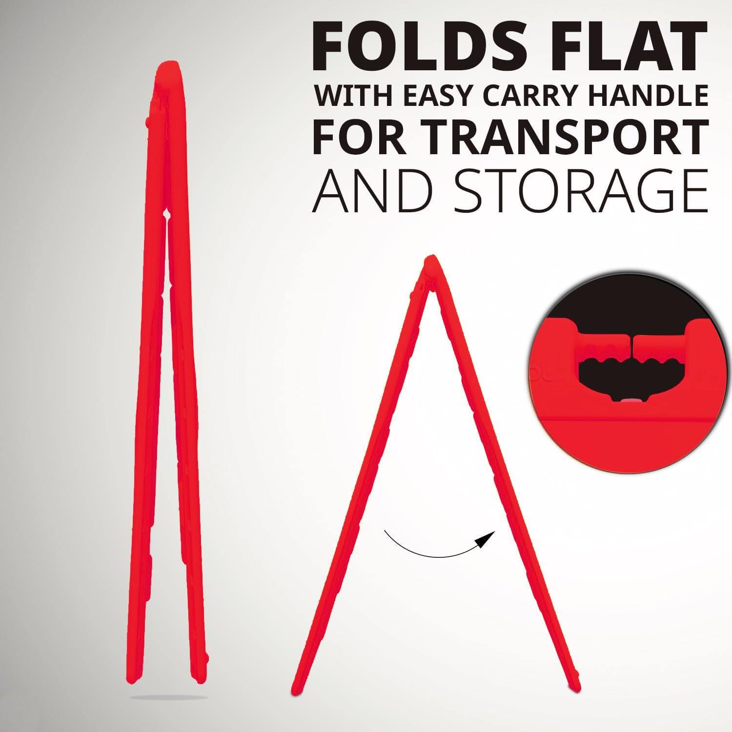 FOLDS FLAT  
WITH EASY CARRY HANDLE  
FOR TRANSPORT  
AND STORAGE
