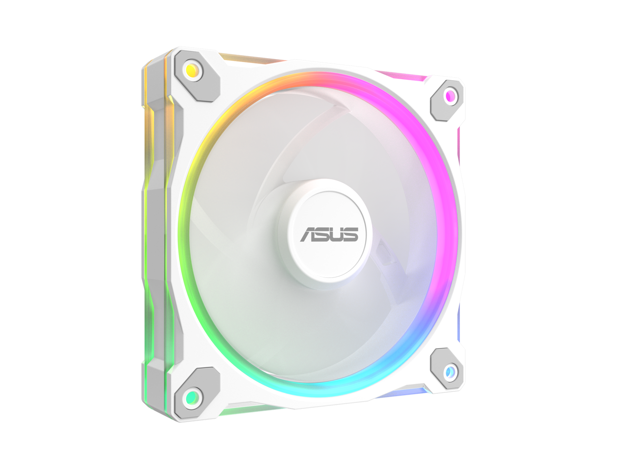 Alt View 2. ASUS - ASUS Prime MR120 ARGB Fan - White, 28mm Frame, Quiet, PWM, 20 ARGB LEDs, Aura Sync - white.