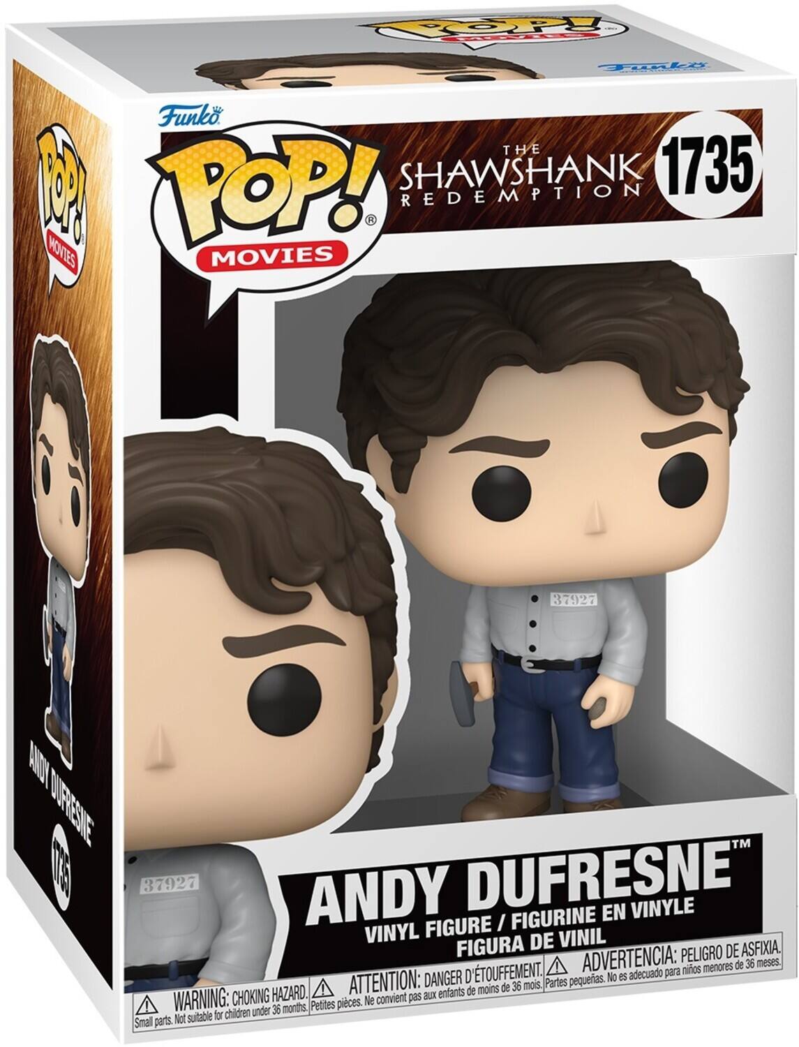 TOOPy Tdli Funk THE M POP! SHAWSHANK REDEMPTION 1735 K MOVTES MOVIES 37927 ANOT DUFRESINE TM  37927 ANDY DUFRESNE FIGURINE EN VINYLE FIGURE I VINYL DE VINIL FIGURA ADVERTENCIA: PELIGRO DE EASFIXIA. menores de 36 meses. D'TOUFFEMENT. adecuado para nios DANGER pequeas. No es HAZARD. ATTENTION: enfants de moins de 36 mois. Partes WARNING: CHOKING Ne convient pas aux 36 months, Petites pices. suitable for children under Smal parts. Not