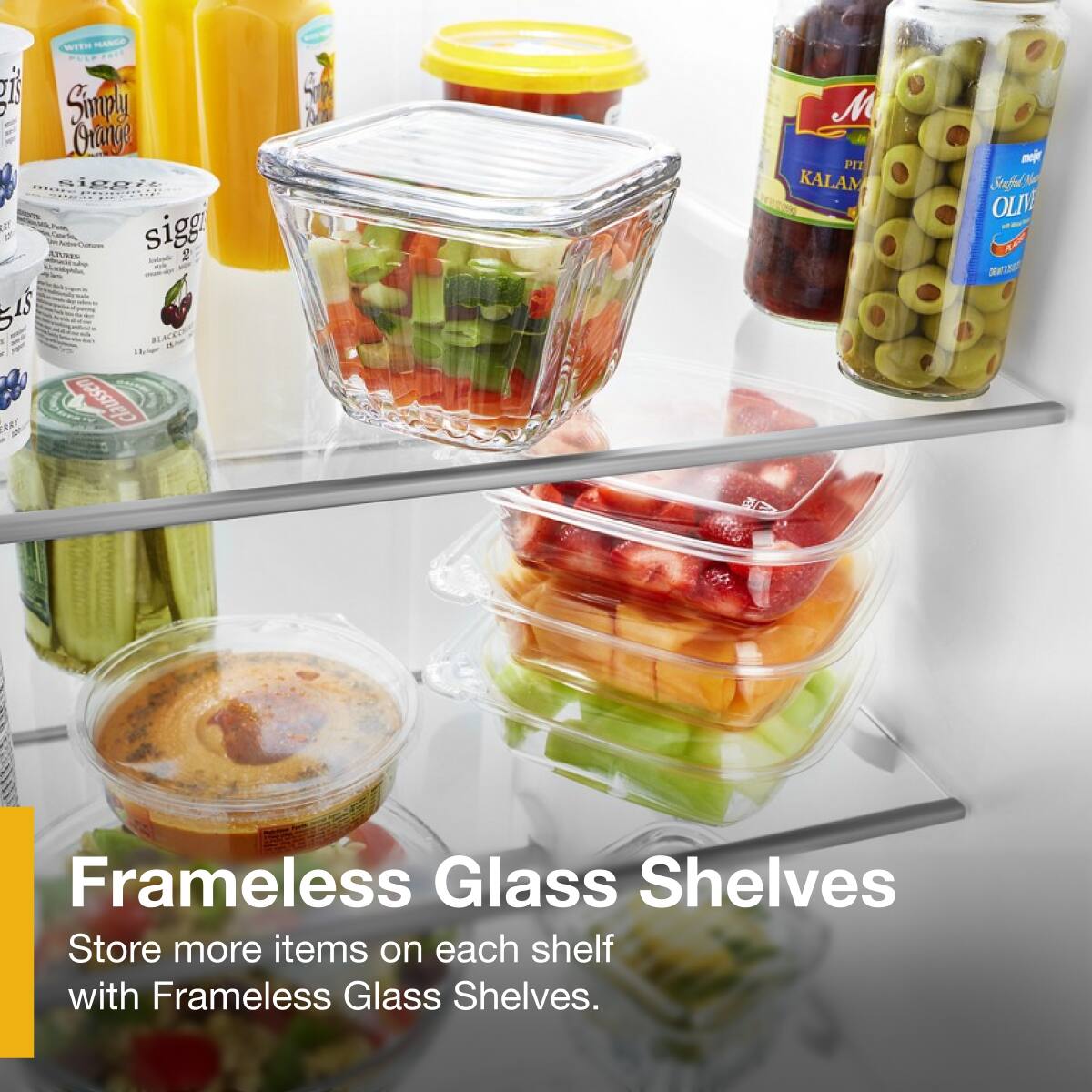 Frameless Glass Shelves

Store more items on each shelf with Frameless Glass Shelves.