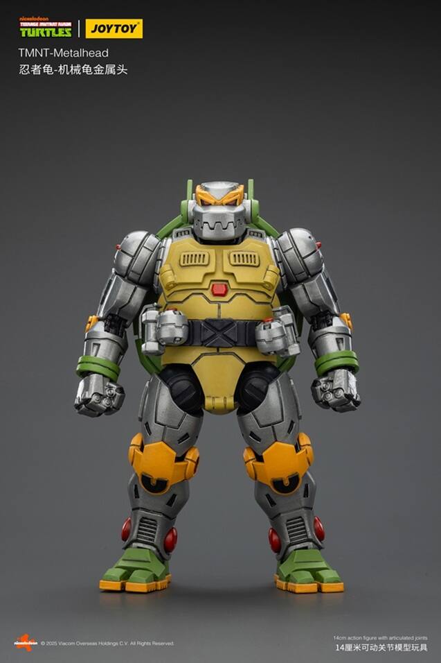 nicxelodeon TEENAGE MUTANT TURTLES - JOYTOY TMNT-Metalhead - © 2025 Viacom Overseas Holdings C.V. All Rights Reserved 14cm action figure with articulated joints 14