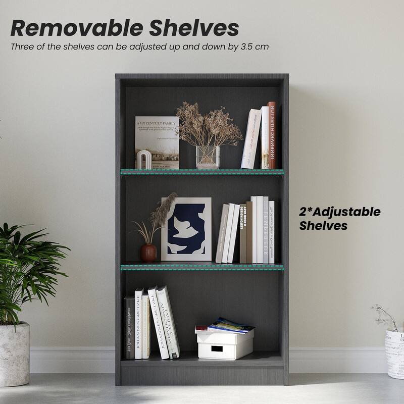 Removable Shelves  
Three of the shelves can be adjusted up and down by 3.5 cm  

2* Adjustable Shelves