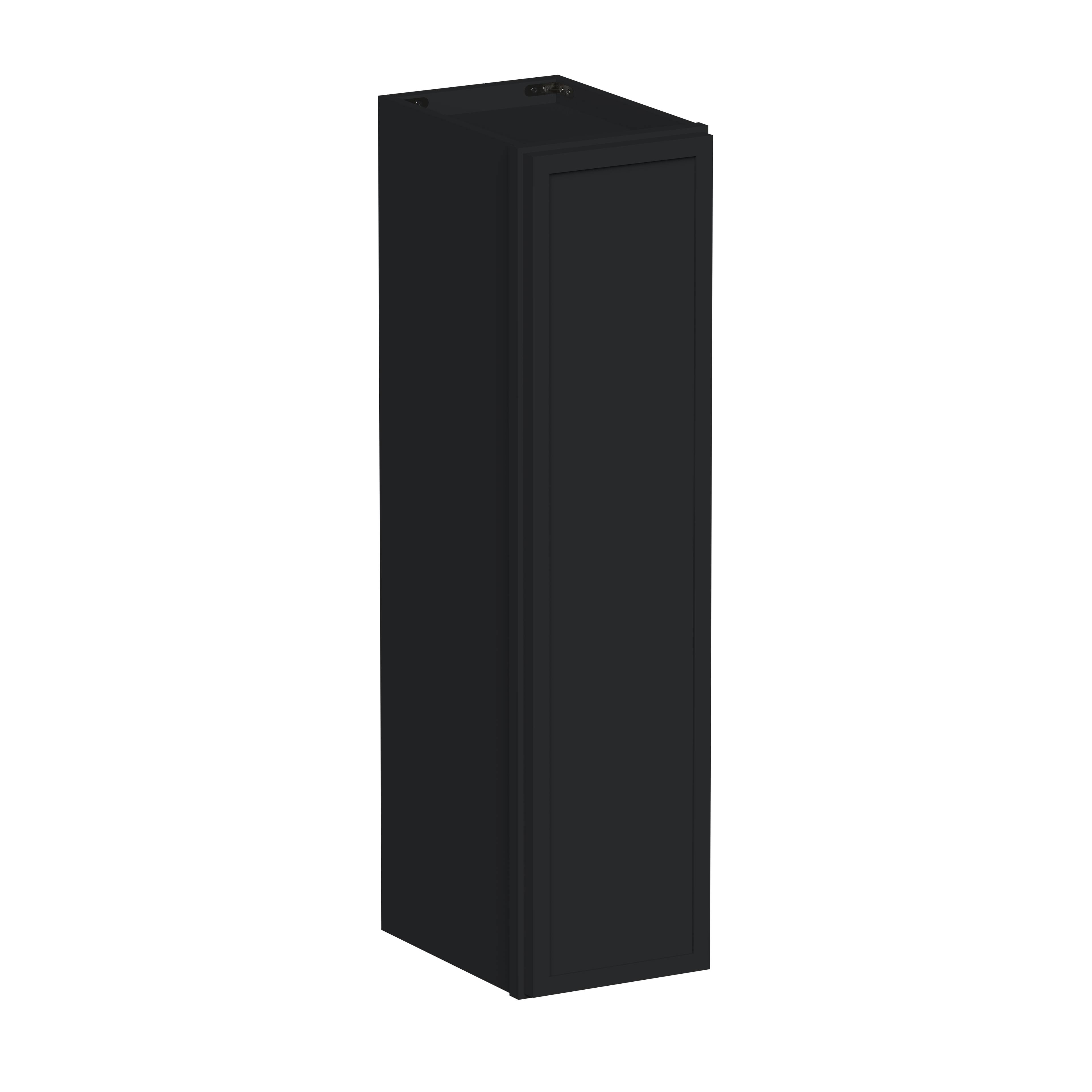 Front. Boyel Living - 9-in W x 36-in H x 12-in D Shaker RTA Kitchen Wall Cabinet with Soft-Close - Black.