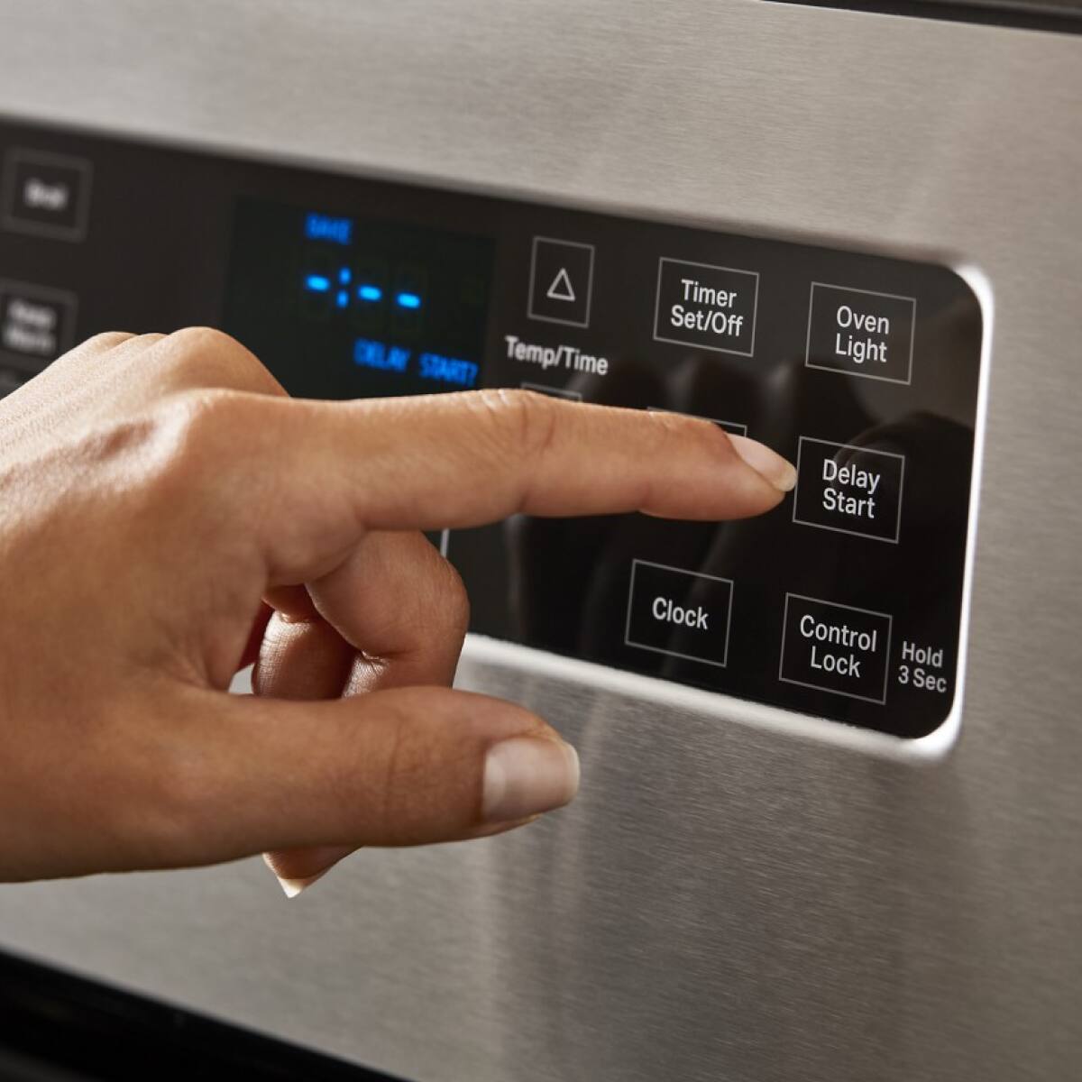 SME Timer Set/Off DELAY START? Temp/Time Oven Light Delay Start Clock Control Lock Hold 3 Sec