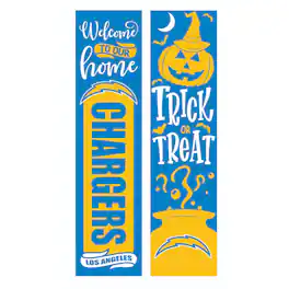 Evergreen Enterprises - Los Angeles Chargers 47" Double Sided Halloween Leaner Fan Sign - Multicolor