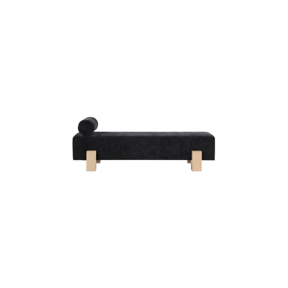 Alt View 3. Meridian Furniture - Edison Black Chenille Fabric Bench - Black.