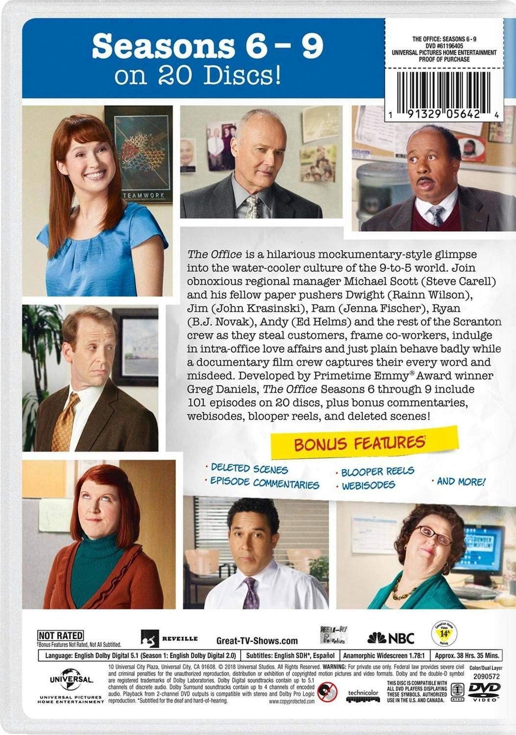 Back. The Office - An American Workplace: Seasons 6-9 (DVD Set) [DVD].