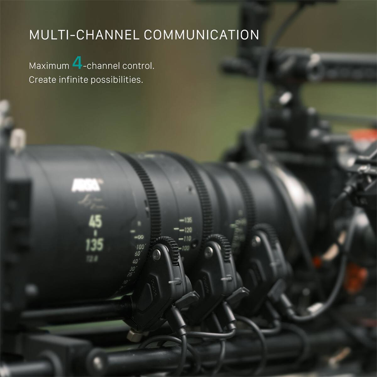 MULTI-CHANNEL COMMUNICATION  
Maximum 4-channel control.  
Create infinite possibilities.  

45 135 00 100 60 40 30 75 40 135 120 110 100