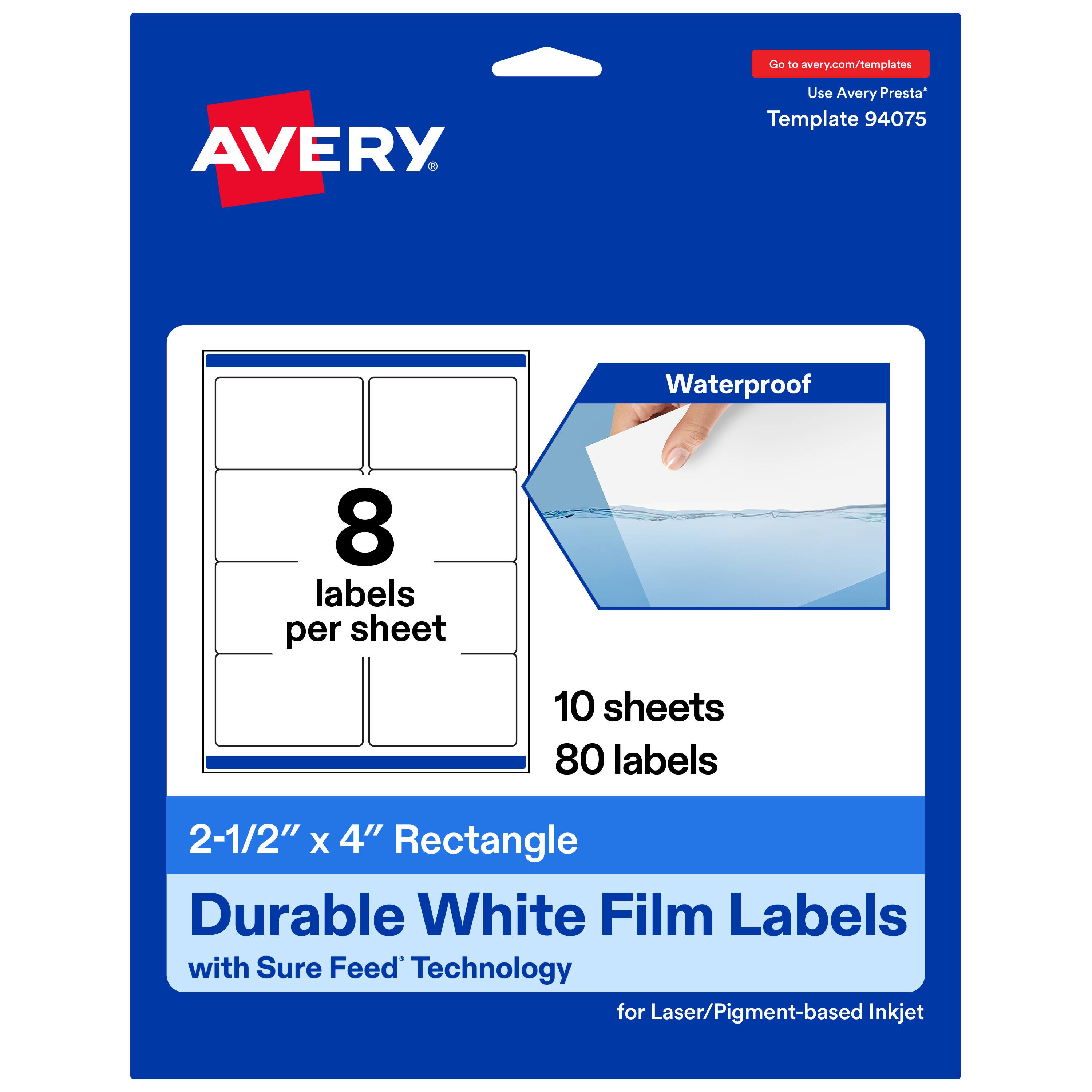 "Avery - Avery® Durable Rectangle Labels, 2.5"" x 4"", 80 Total - White" price history on PriceWatchPro