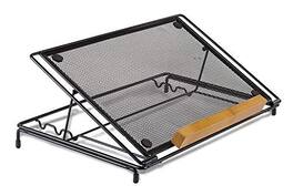 HongFei - Laptop Stand for Desk, Adjustable Height Steel Laptop Riser for 10–15 Inch Laptops & Tablets, Foldable Portable Stand - Black