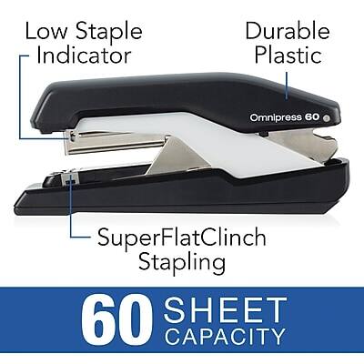 Low Staple Indicator  
Durable Plastic  
SuperFlatClinch Stapling  
60 Sheet Capacity