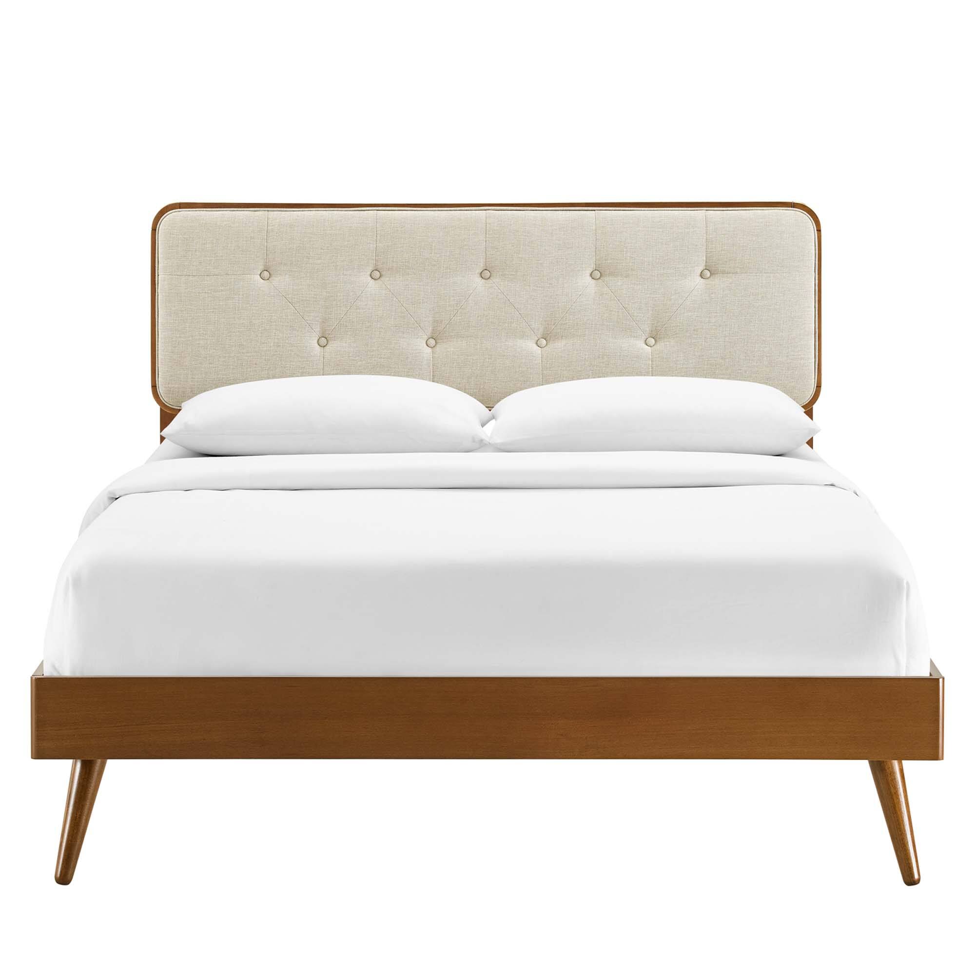 Alt View 9. Modway - Bridgette Wood Twin Platform Bed With Splayed Legs - Brown.