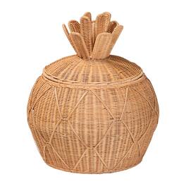 bali & pari - Pelham Natural Rattan Laundry Hamper - Handwoven Wicker Storage Basket for Laundry Room, Small - Light Honey