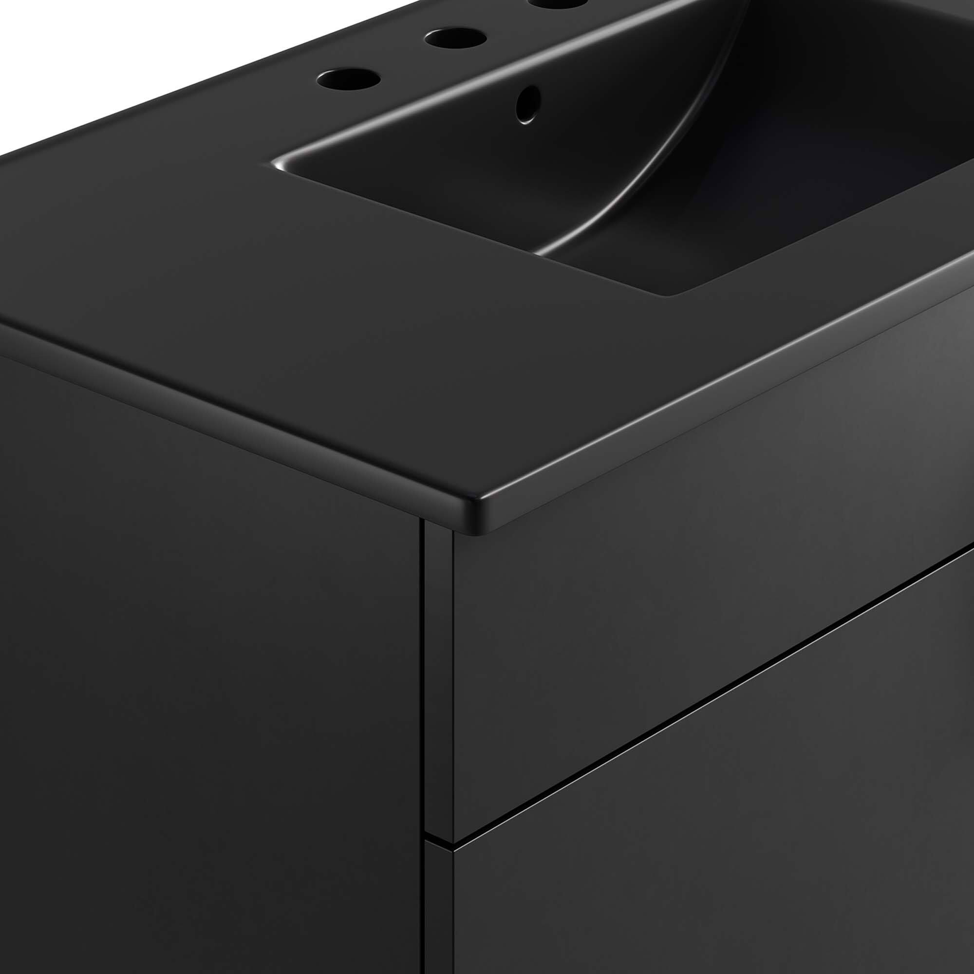 Alt View 7. Modway - Miles Bathroom Vanity Basin Included by Modway - Black Black.