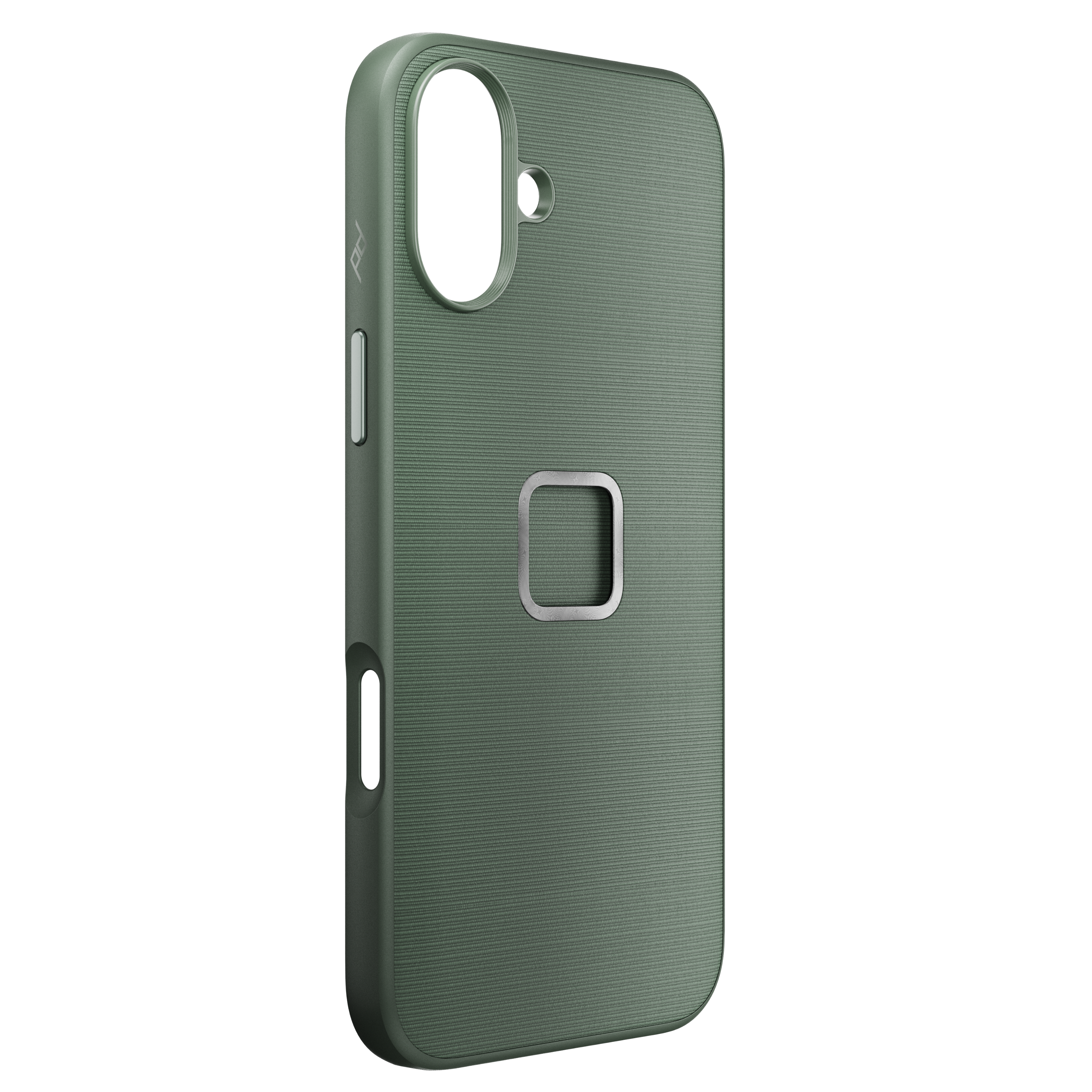 Angle. Peak Design - Everyday Fabric Case for iPhone 16 Plus - Sage.