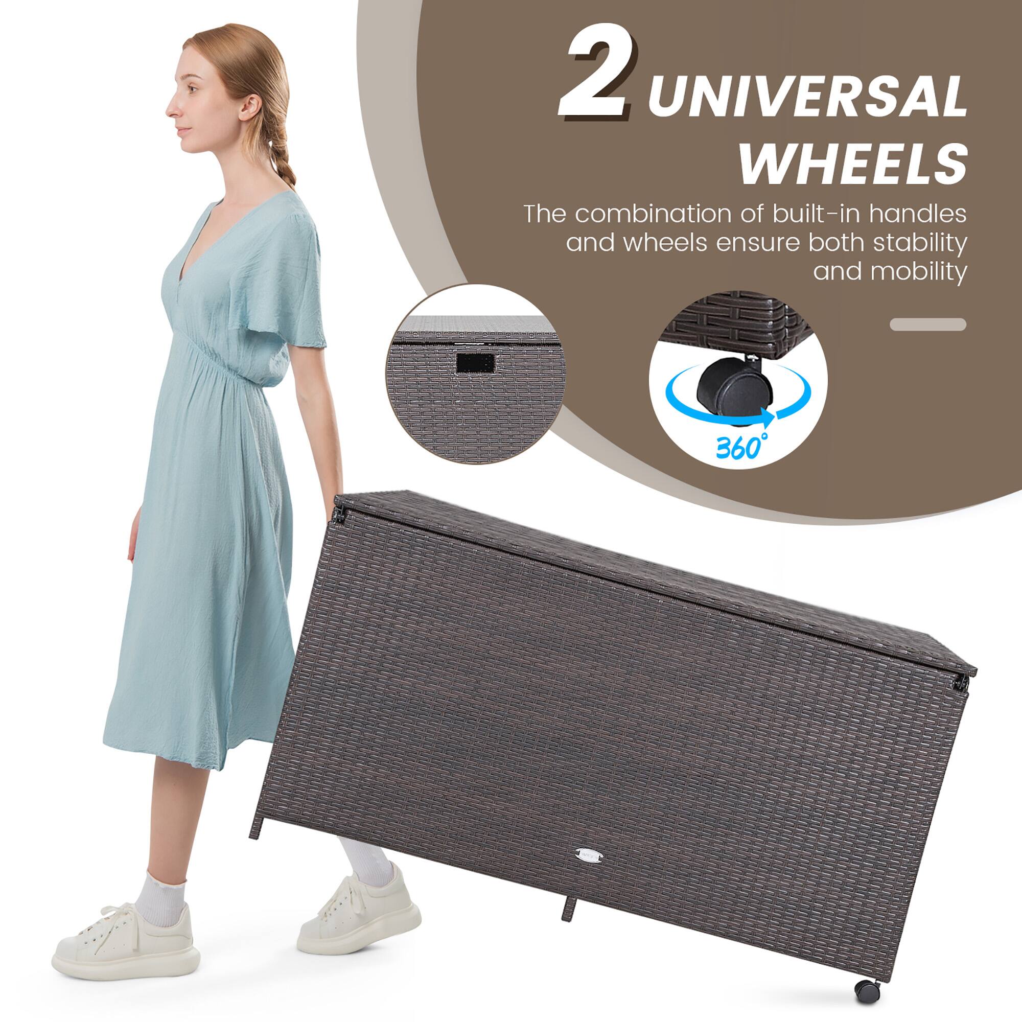 2 UNIVERSAL WHEELS  
The combination of built-in handles and wheels ensure both stability and mobility 360°