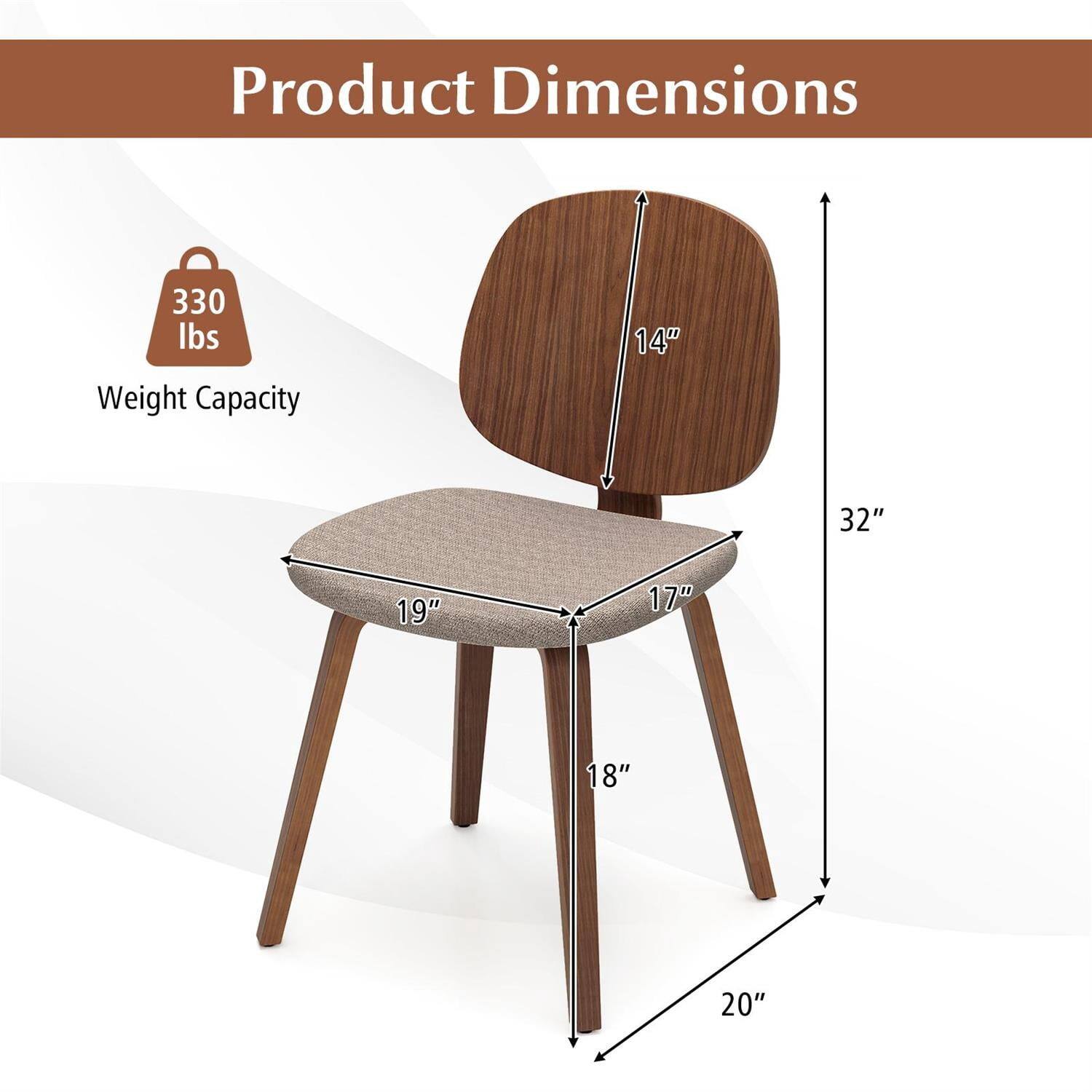 Product Dimensions  
Weight Capacity: 330 lbs  
Dimensions: 14" x 19" x 17" x 18" x 20" x 32"