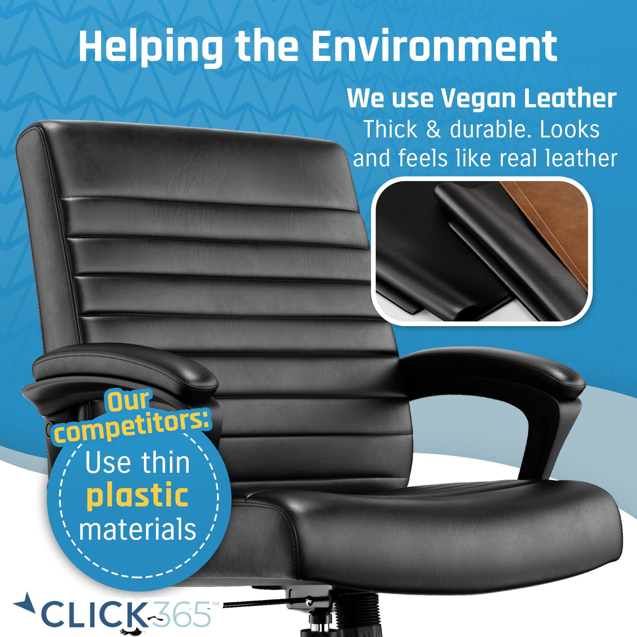 Alt View 12. Click365 - Transform 3.0 Extra Comfort Ergonomic Mid-Back Desk Chair - Black.