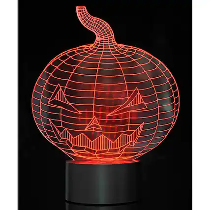 Front. JuzToys - 3D Pumpkin Laser Cut Precision LED Lights - Black.