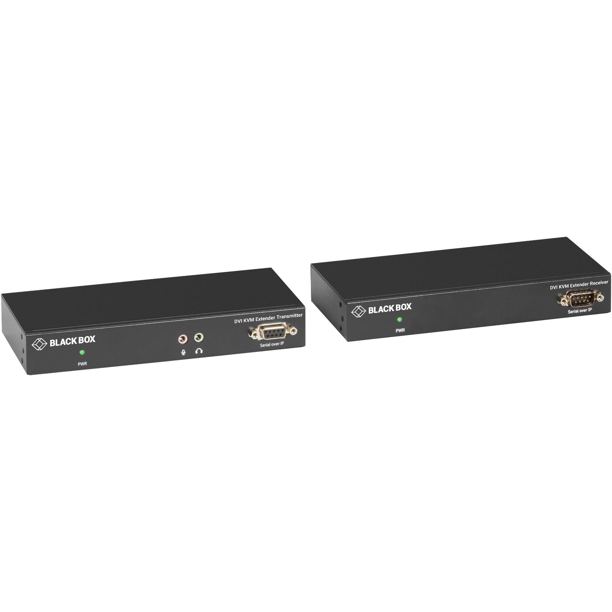 Extender Receiver DV) KVM  
BLACK BOX  
KVM Extender Transmitter own Serial over IP  
BLACK BOX PWR  
Serial over IP  
PAR