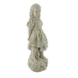 Zeckos - 19 Inch Alice in Wonderland Museum Garden Statue-RESIN - White